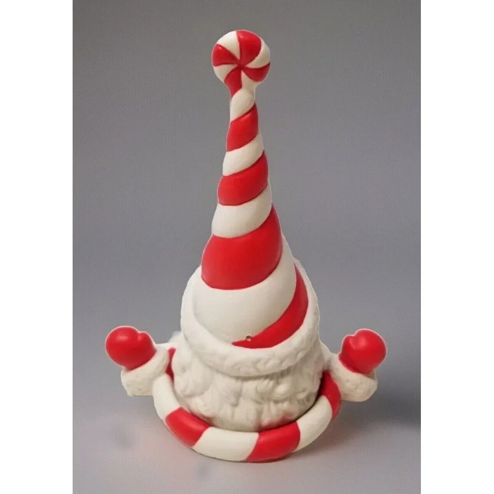 Partylite Retired Ceramic Peppermint Santa Christmas Candle Snuffer - EUC‎ - Picture 2 of 9